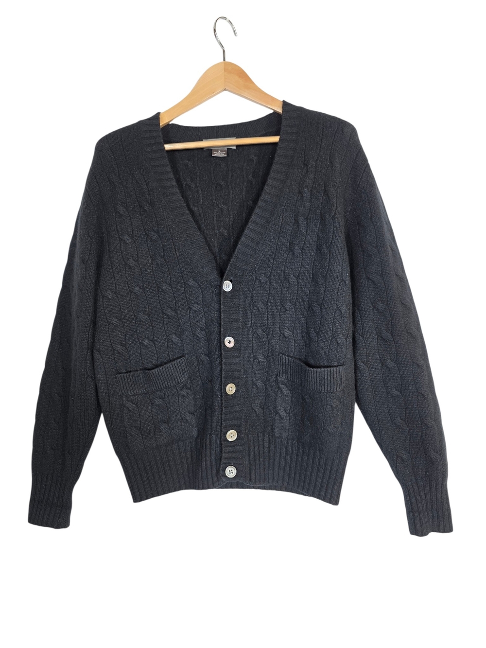 Daniel Cremieux Signature Collection Cashmere Men's Cable Knit Button Cardigan